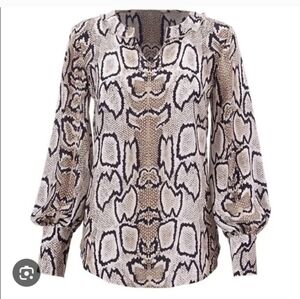 CAbi Snakeskin Print Women's Long Sleeve Top Size M